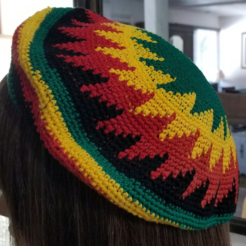 Unisex Crochet Cap Hat Hand Made Hippie Retro